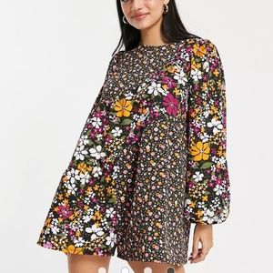 ASOS textured long sleeve smock romper